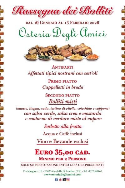Menu Bolliti 2026